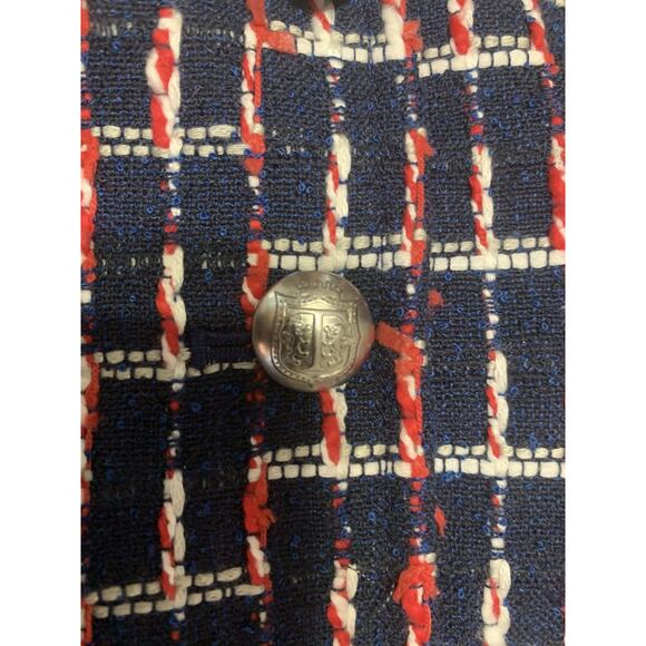 Talbots Tweed Knee Length Lined Pencil Skirt Crest Buttons Career Preppy 16 NWOT - Picture 7 of 9